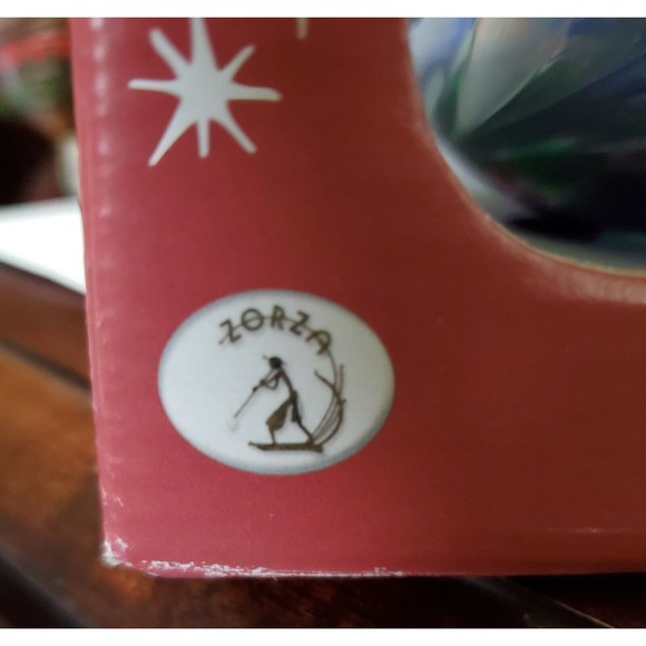 Zorza Polish Mouth Blown Artisan Glass Ornament Decorator Ball Multicolor - Picture 4 of 7